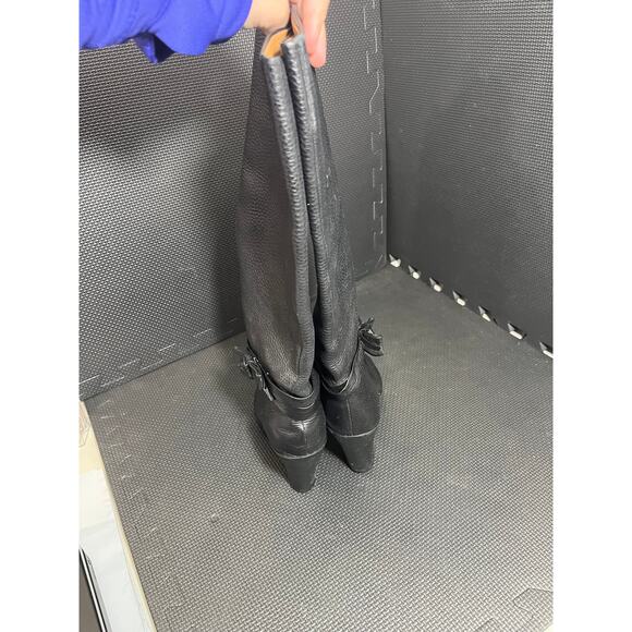 Kate Spade Mandi Knee High Boots Size 9.5M Black Pebbled Leather Designer - Picture 4 of 9